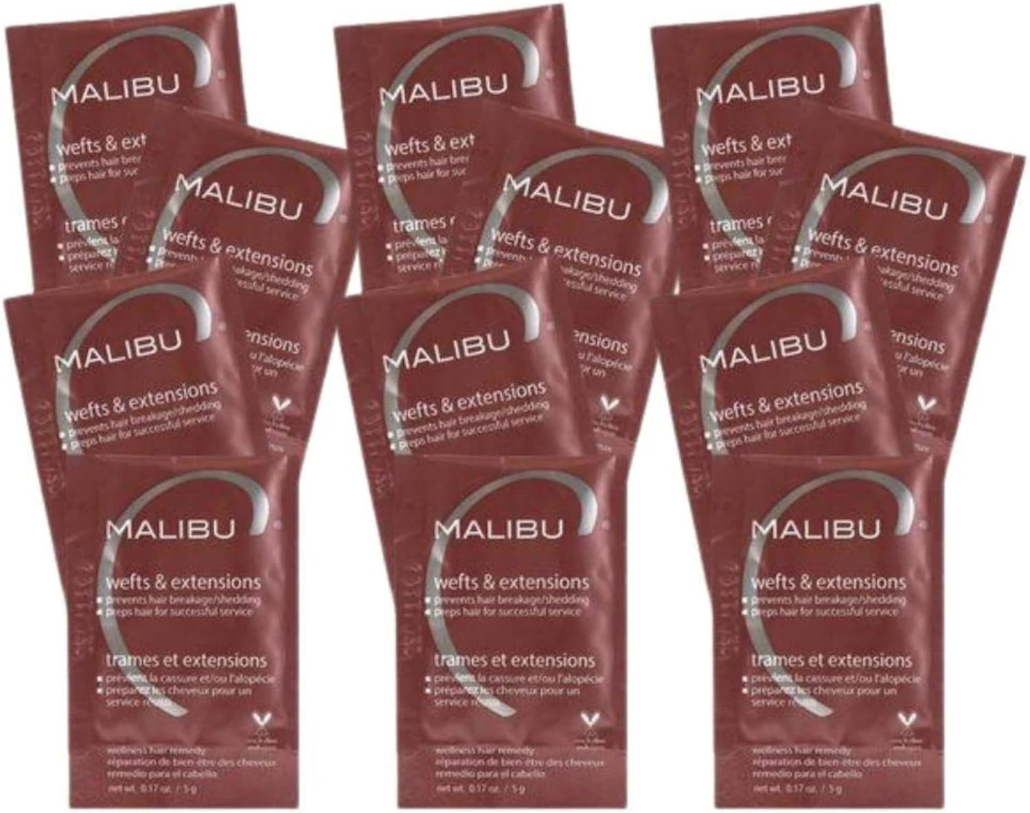 Malibu C Weft and Extensions Remedy Sachets, Box of 12, for Hair Treatments