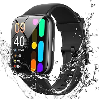 Parsonver Smart Watch, 5ATM Waterproof Watch for Swimming, Fitness Activity Tracker with 100+ Sport Modes, Heart Rate/Sleep/SpO2/Steps Monitor, 1.8" HD Screen Fitness Watch for Android & iPhone, Black