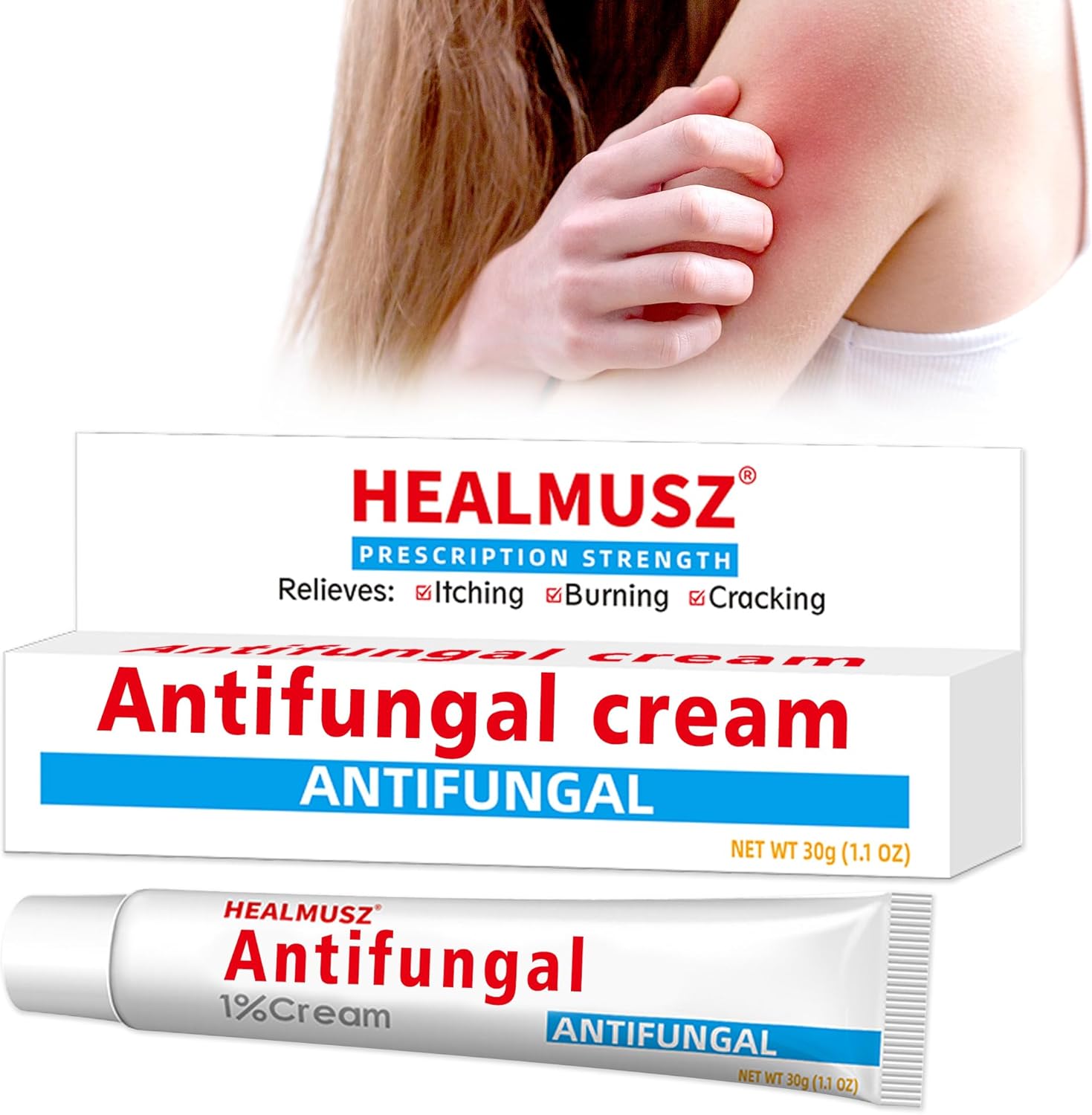 Antifungal Cream 30g - Effective Anti Fungal Skin Cream, Soothes Itching & Skin Discomfort Fast, Fast Relief for Athlete's Foot Eczema Jock Itch and Ringworm