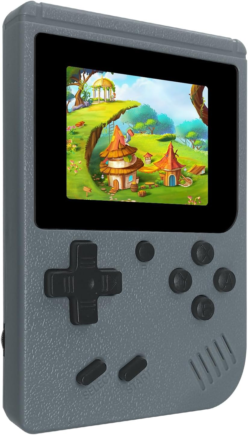 Retro Handheld Games Console, Built-in 400 Video Games, Portable Video Gaming Player with 3.0 Inch IPS Screen and Rechargeable Battery (Gray)