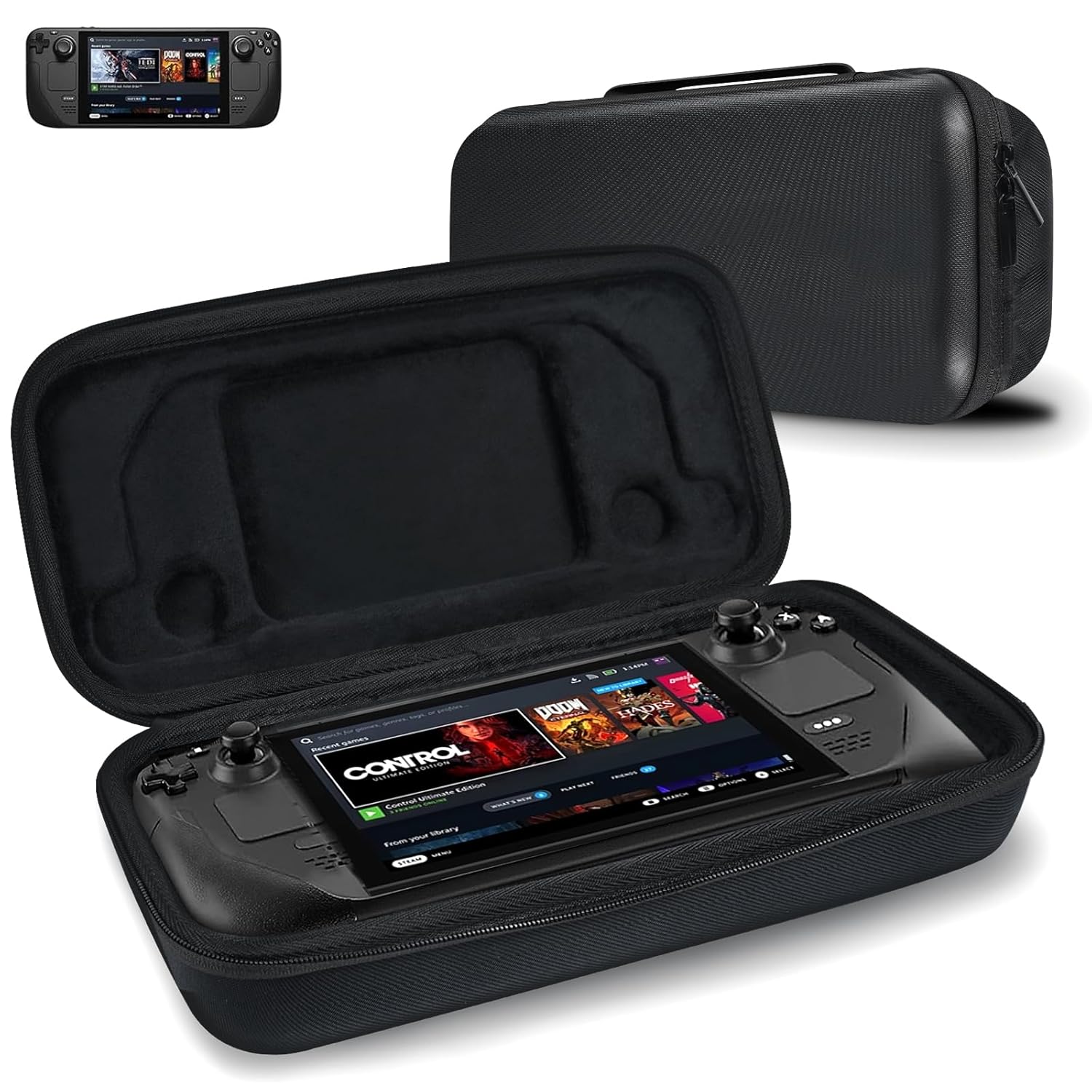 MeloSync Carrying Case Compatible with Steam Deck/Steam Deck OLED, Protective Hard Shell Travel Case for Steam Deck Console & Accessories