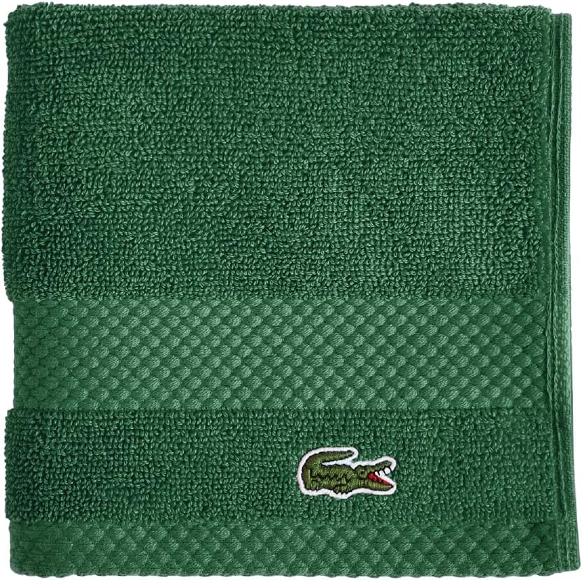 Lacoste Heritage Supima Cotton Hand Towel, Croc Green, 16" x 30"