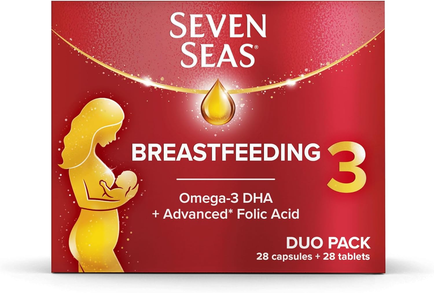 Seven Seas Breastfeeding, Postnatal Vitamins with Omega-3 DHA to Support Your Baby's Brain and Vision¹, Advanced* Folic Acid, Iron, Vitamins D, B6 and B12, 28 Tablets + 28 Capsules, 4 Weeks Supply