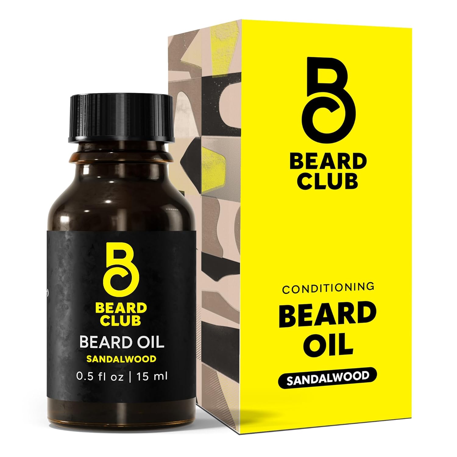 The Beard Club Premium Sandalwood Beard Oil for Men - Natural Castor & Sunflower Seed Oils - Beard & Mustache Conditioner - Hydrates, Moisturizes & Soothes Dry Skin - Strengthens Hair Follicles