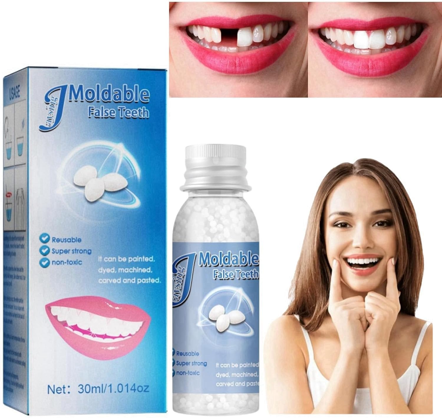 Temporary Tooth Filling,Repair Beads Tooth Repair Kit,Moldable False Teeth,Tooth Filling Repair Kit,Filling Kit for Teeth,DIY Tooth Repair Granules,Dental Repair Kit Filling,Broken Tooth Repair