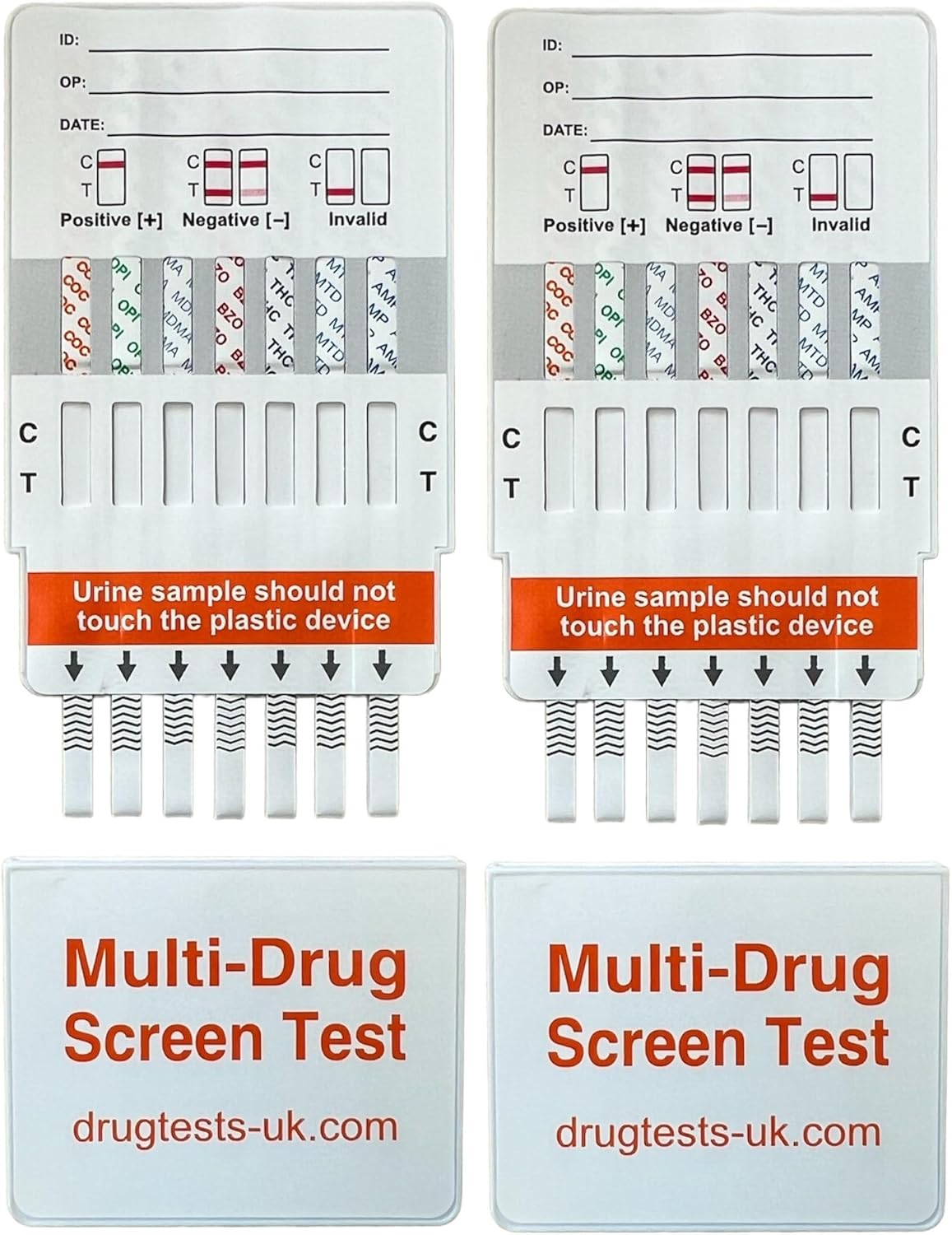2 x 7-in-1 Rapid Drug Test Urine Dip Cards | Tests for Cocaine, Opiates, Amphetamines, Methadone, Cannabis, Ecstasy & Benzodiazepines