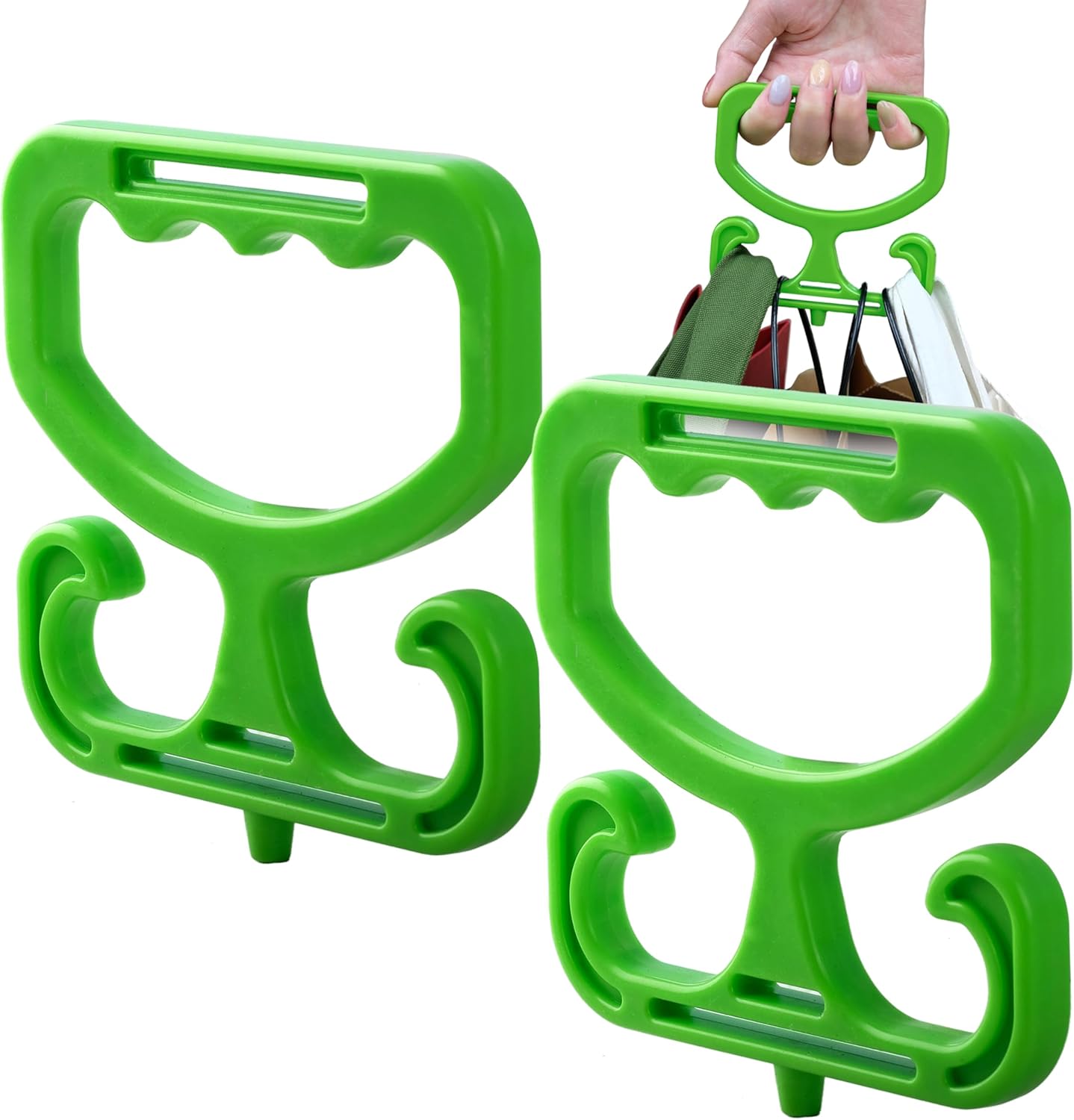 2-Pack Grocery Bag Carrier Handle – Heavy Duty Plastic Bag Holder for Shopping, Buckets & More | Comfortable Grip, Holds 100lbs – Reusable & Easy to Carry