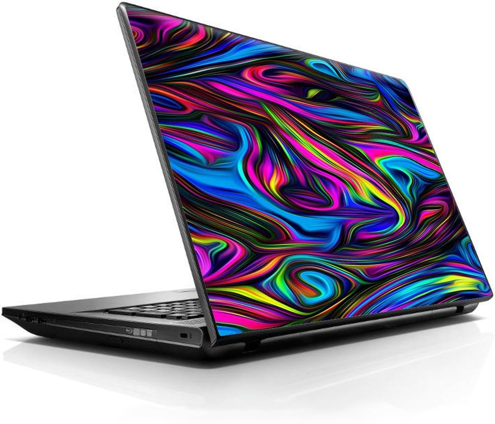 15 15.6 inch Laptop Notebook Skin Vinyl Sticker Cover Decal Fits 13.3" 14" 15.6" 16" HP Lenovo Apple Mac Dell Compaq Asus Acer/Neon Color Swirl Glass