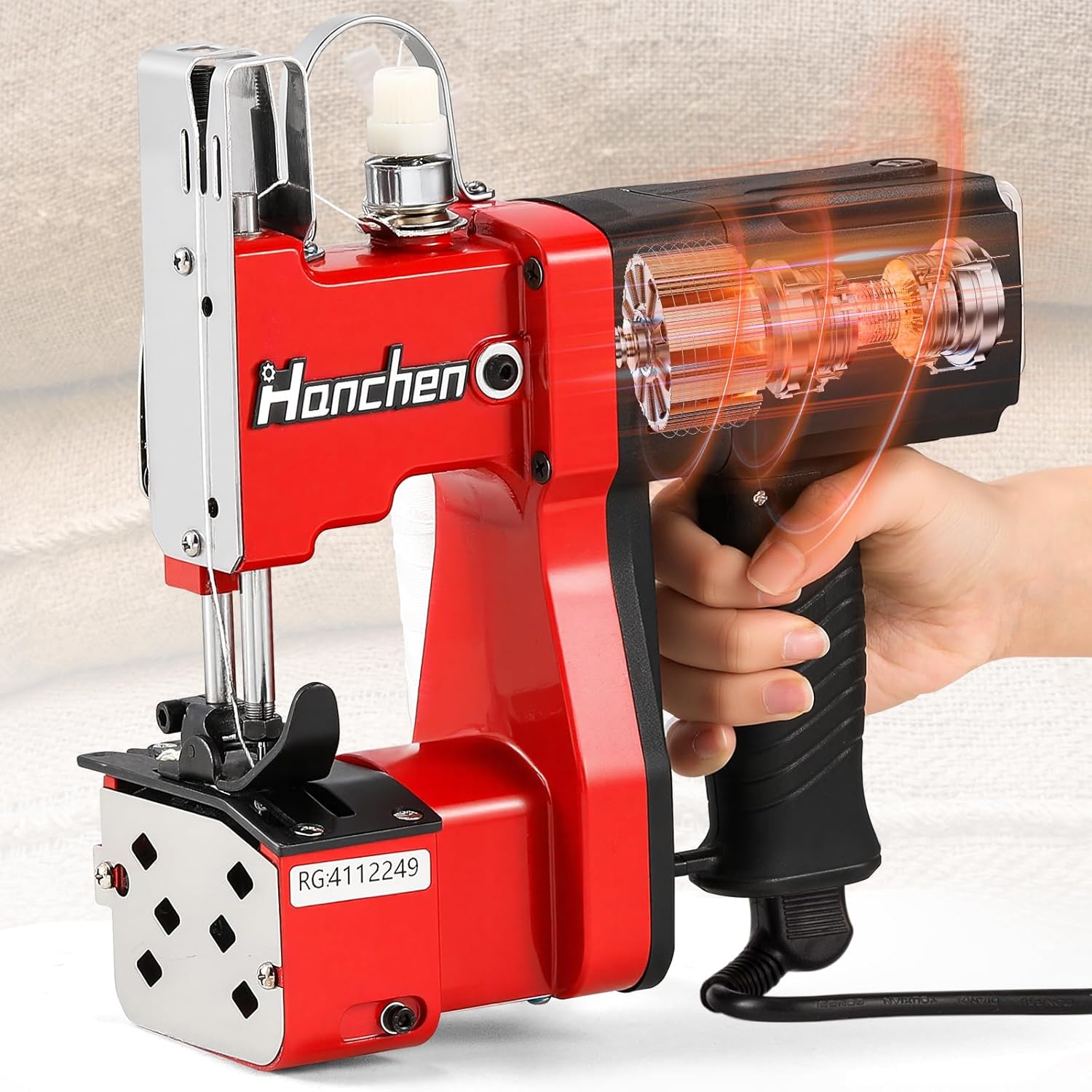 Hanchen Bag Sewing Machine High Speed Bag Sealing Machine Bag Closer Bag Closing Machine Bag Stitching Machine Industrial Sewing Machine Bag Stitcher for Sack Woven Kraft Paper Bag Sealing