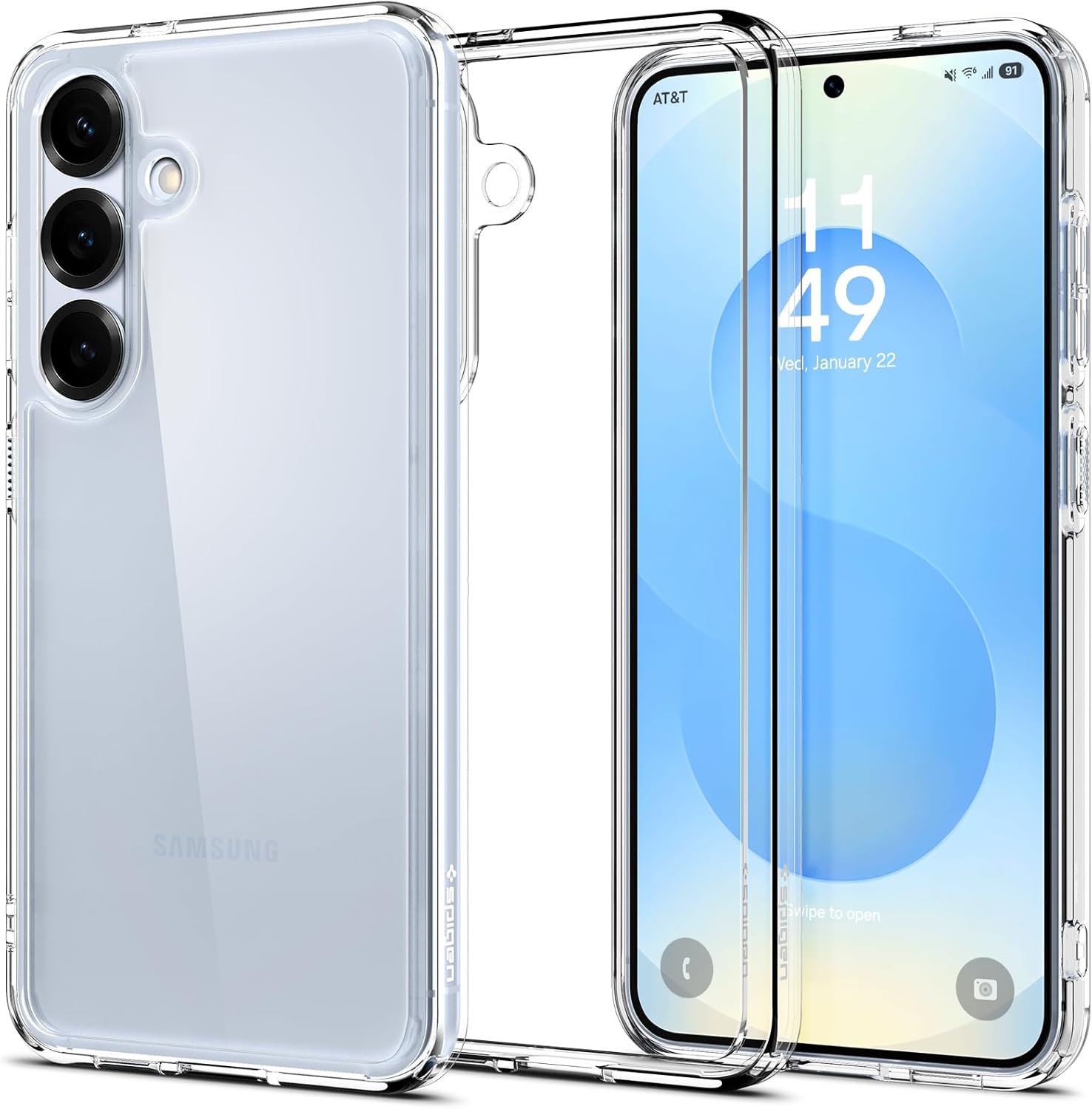 Spigen Ultra Hybrid Designed for Galaxy S25 Plus Case (2025) [Anti-Yellowing], [Military-Grade Protection] - Crystal Clear
