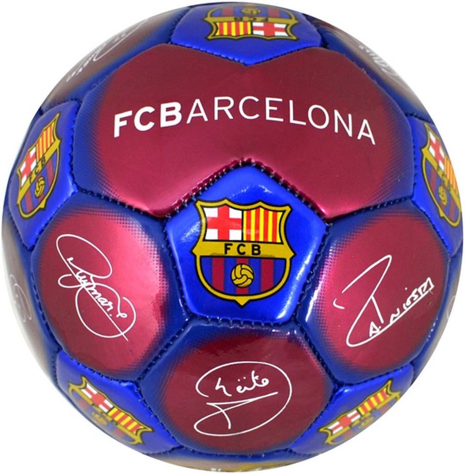 Barcelona Barca Signature Small Mini Football Metallic Crest Size 1, Multicolor, S