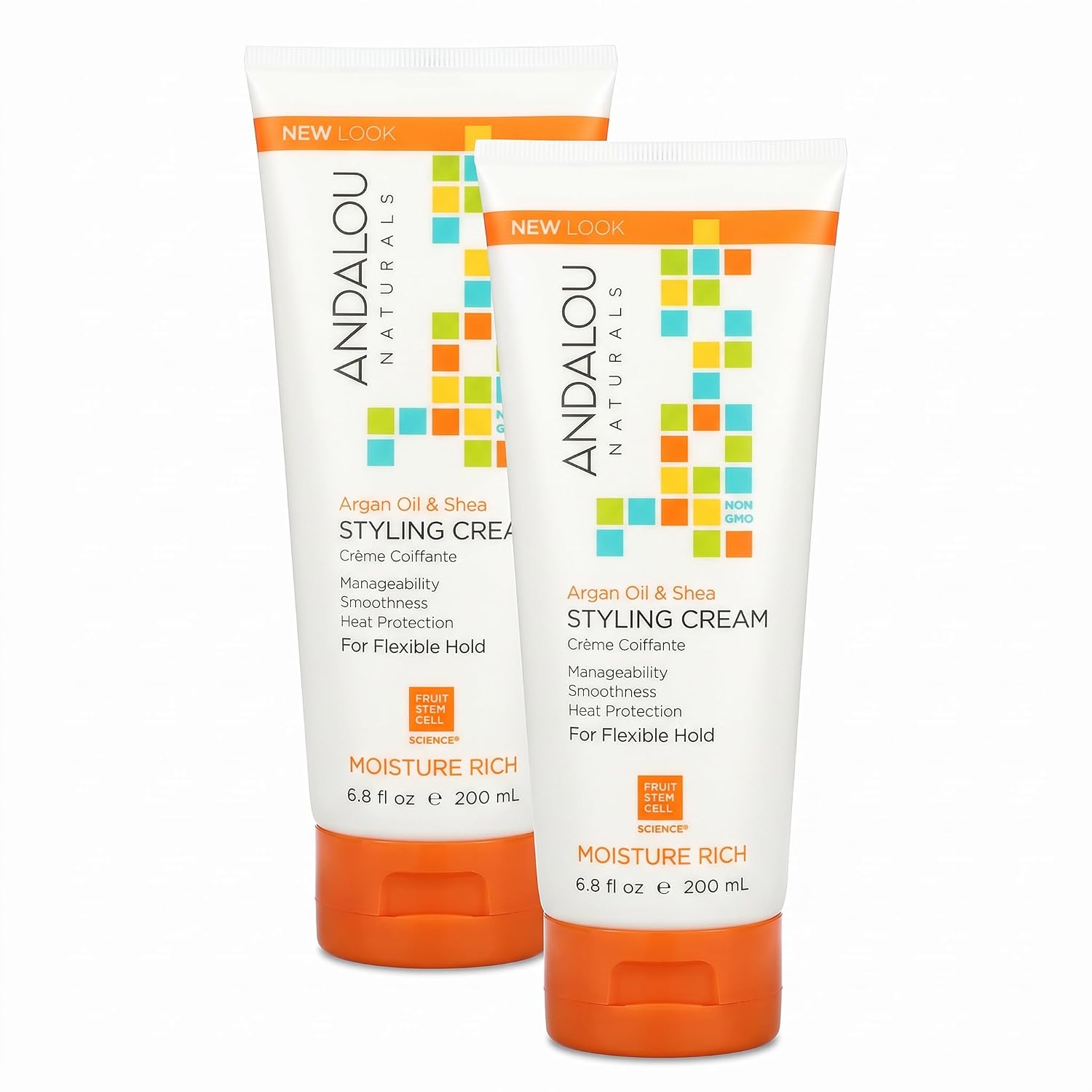 Andalou Naturals Styling Cream Ounces, Argan Oil & Shea, 6.8 Fl Oz (Pack of 2)