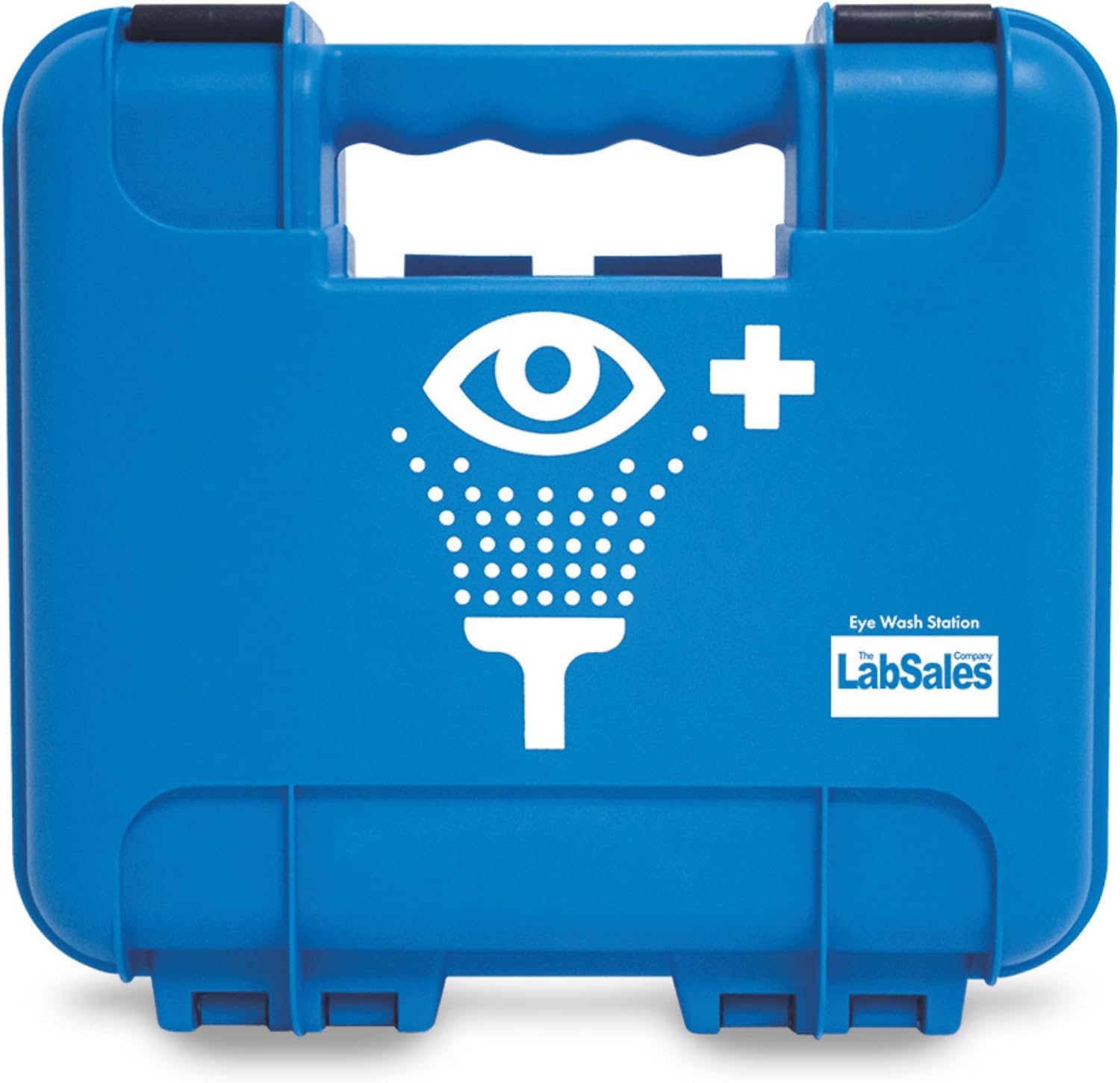 I-Wash Double Emergency Eye Wash First Aid Kit Station with Two Sterile 500ml Saline Bottles, and Eye Pads in Strong Wall Mounted Box for Workplace and Businesses