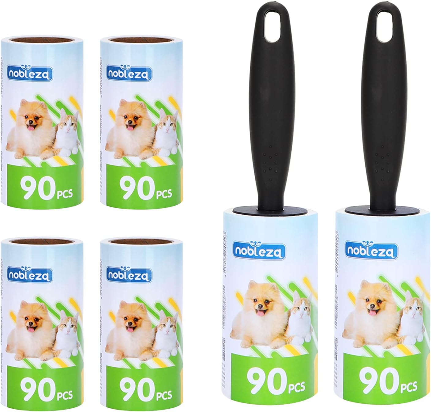 Lint Roller Pet Hair Removal 540 Sheets Extra Sticky Cleaner Remover for Clothes Car Seat Sofa Pack of 6 Refills