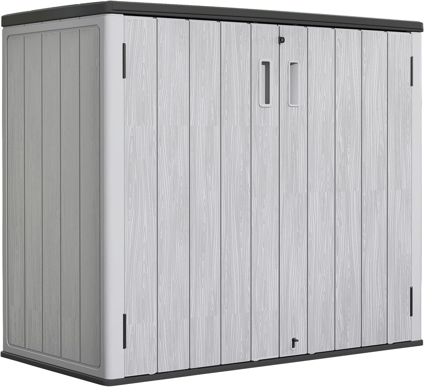 ZZM 37 Cu.ft Outdoor Storage Cabinet with One Tool Kit, Horizontal Storage Shed for Garage, Bike, Garbage Cans, Garden Accessories