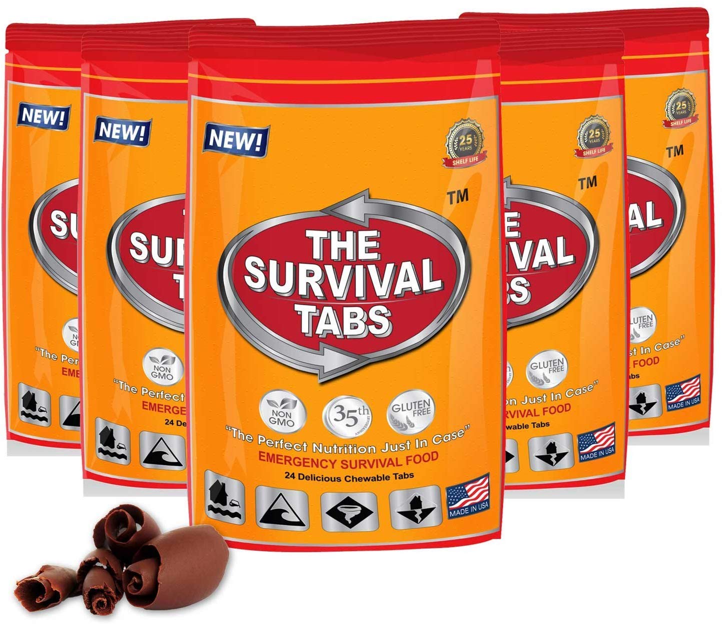 Survival Tabs – Emergency Food Supply – 10-Day Chocolate Tabs, High-Protein