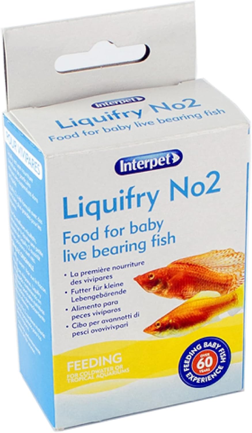 Interpet Liquifry No. 2 - Safe Nutrition for Baby Live Bearing Fish Fry, Food Particles Suspended in Liquid, White, 25 ml (Pack of 1)
