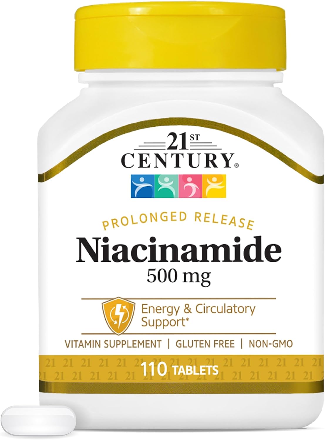21st Century Niacinamide 500mg Prolonged Release, No Flush, 110 Count