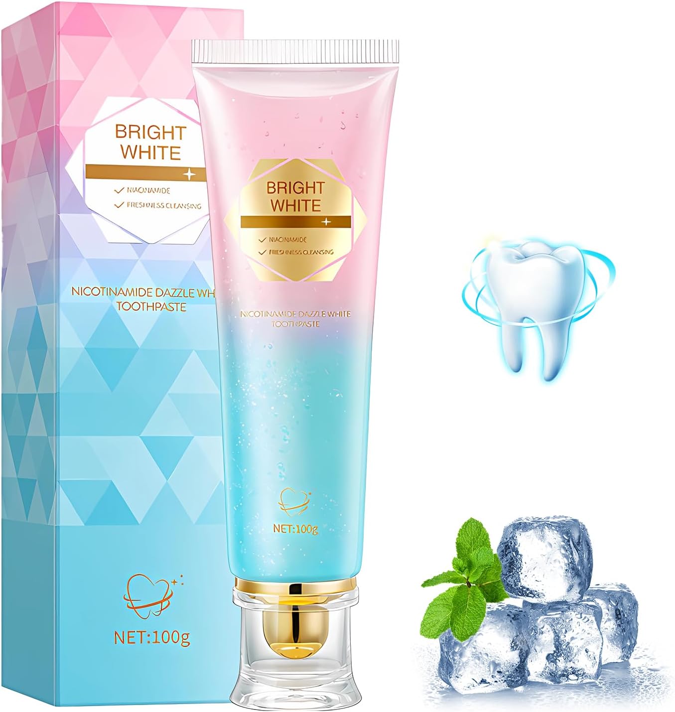 CAFSOB Niacinamide Whitening Toothpaste,2025 Latest Upgraded Radiant Whitening Toothpaste, Enamel Repair,Stain Removal Natura,Complete Care,Fresh Breath Bright Tooth 24 Hours (Mint).