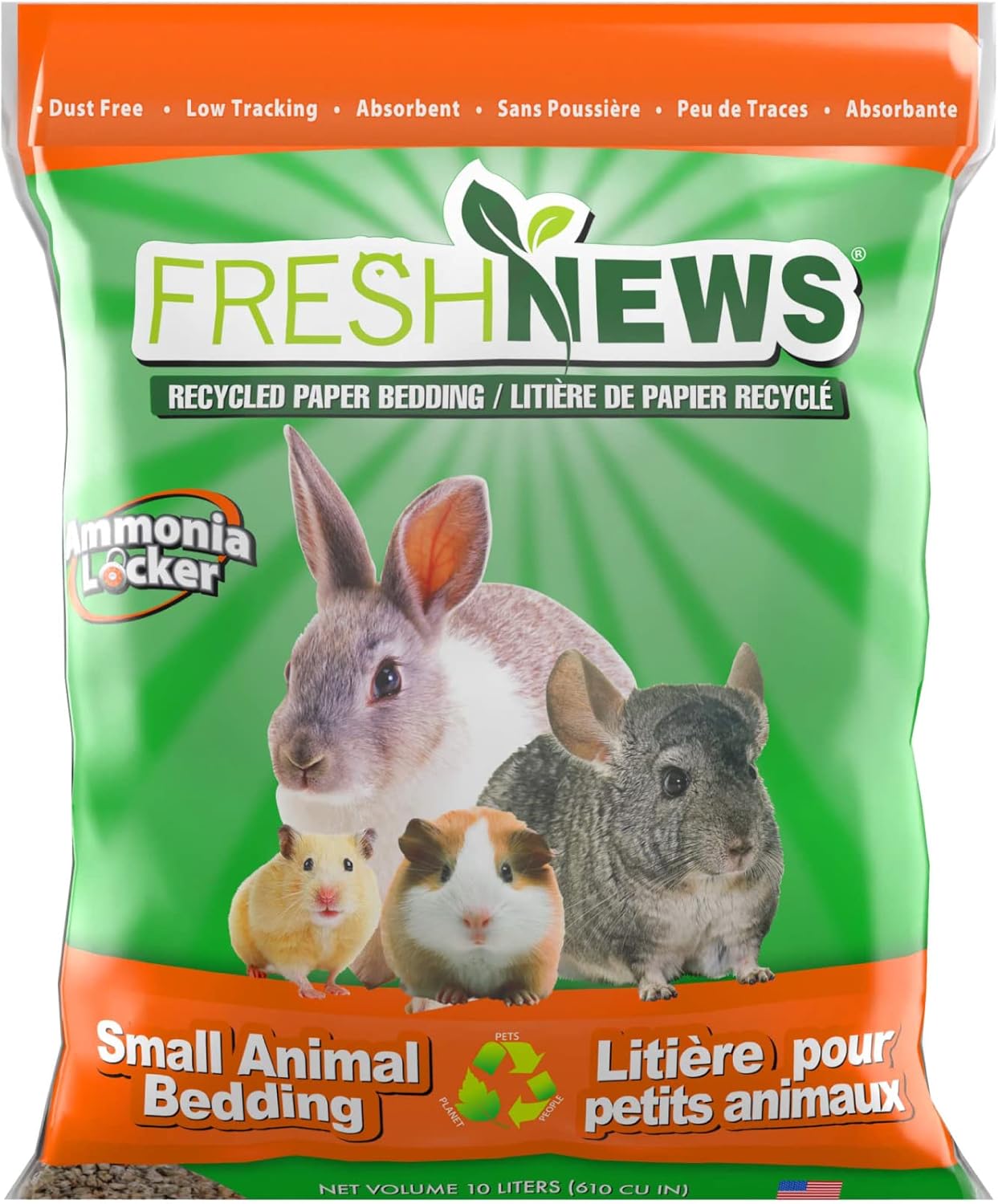 Fresh News Recycled Paper Bedding, Small Animal Bedding, 10 Liters