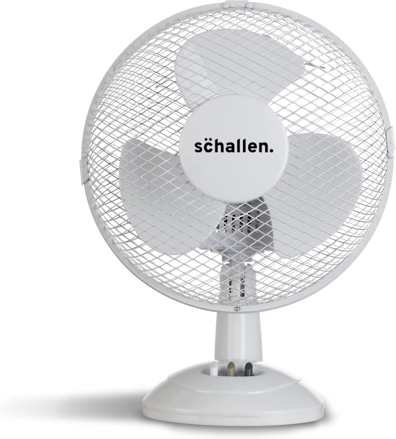 Schallen Small 9" Portable Desk Table Oscillating Cooling Fan with 2 Speed Setting & Quiet Operation (White)