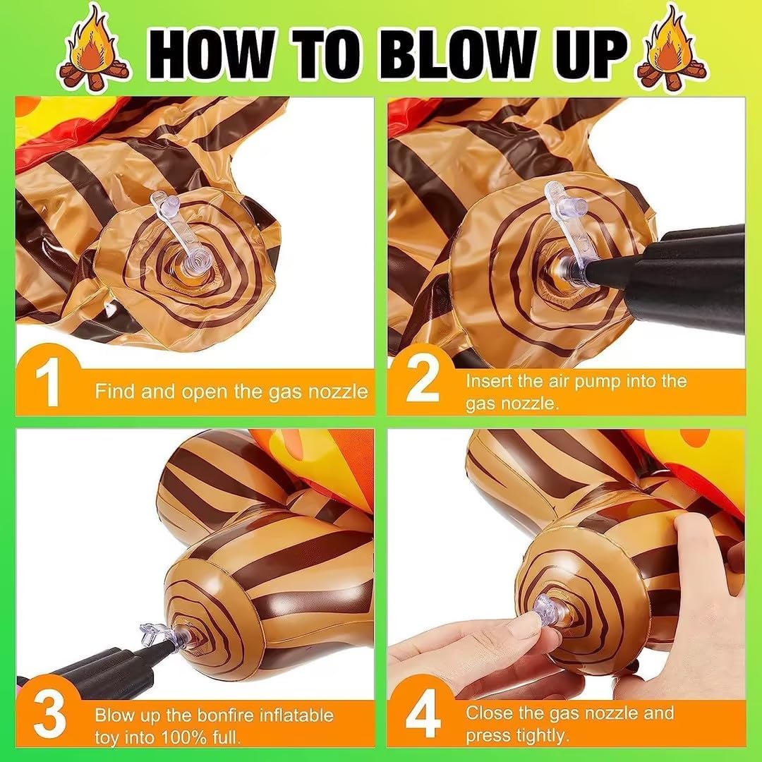 1 Pcs 12 Inch Inflatable Campfire Props Camping Party Campfire Party Scene Decoration, Halloween Party Accessories Kids' Multi Item Party Favor Packs