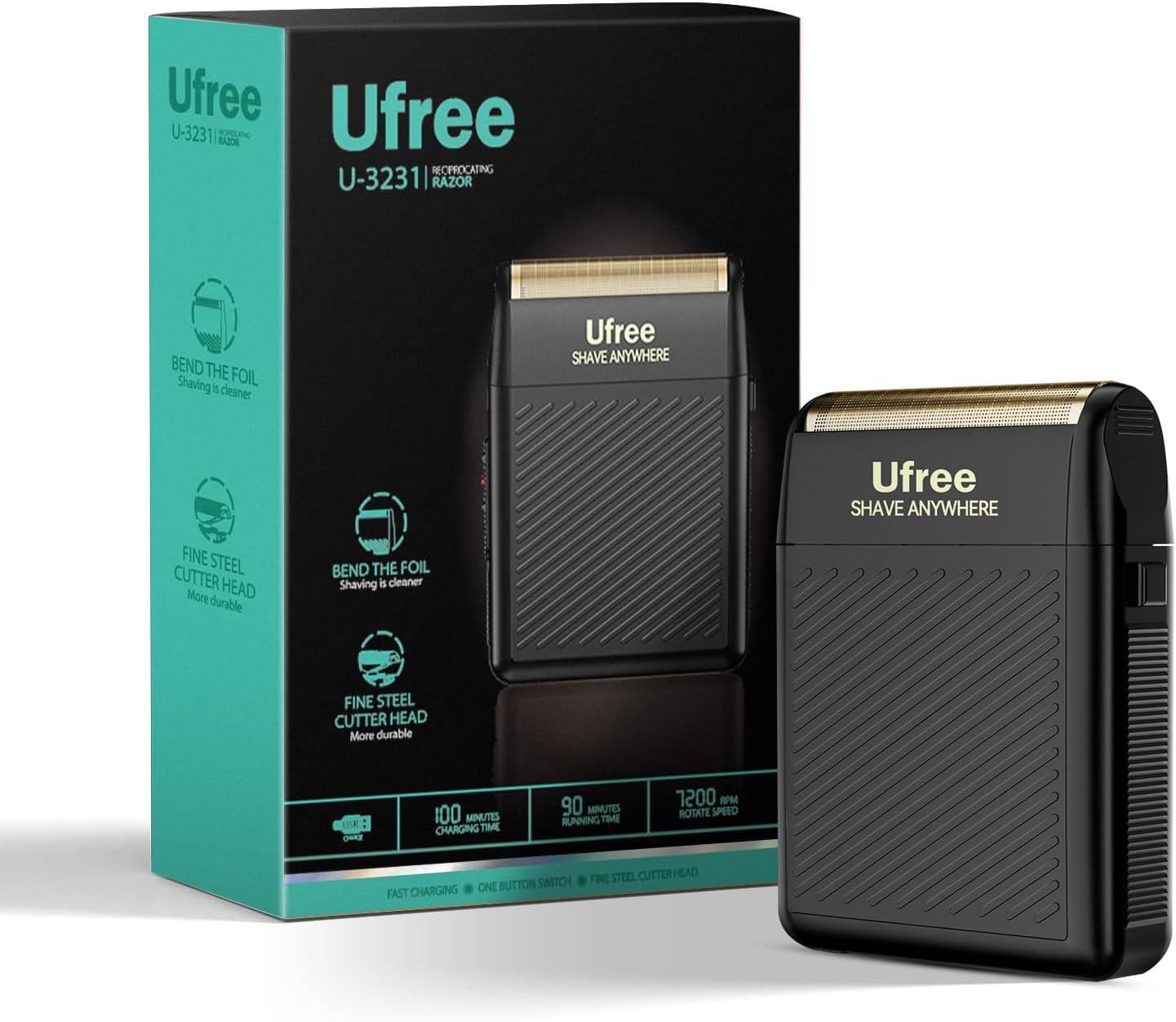 Ufree Mini Foil Shaver, Portable Electric Razor for Men, USB-C Rechargeable Electric Shaver, Cordless Facial Shaver for Travel & Home Use