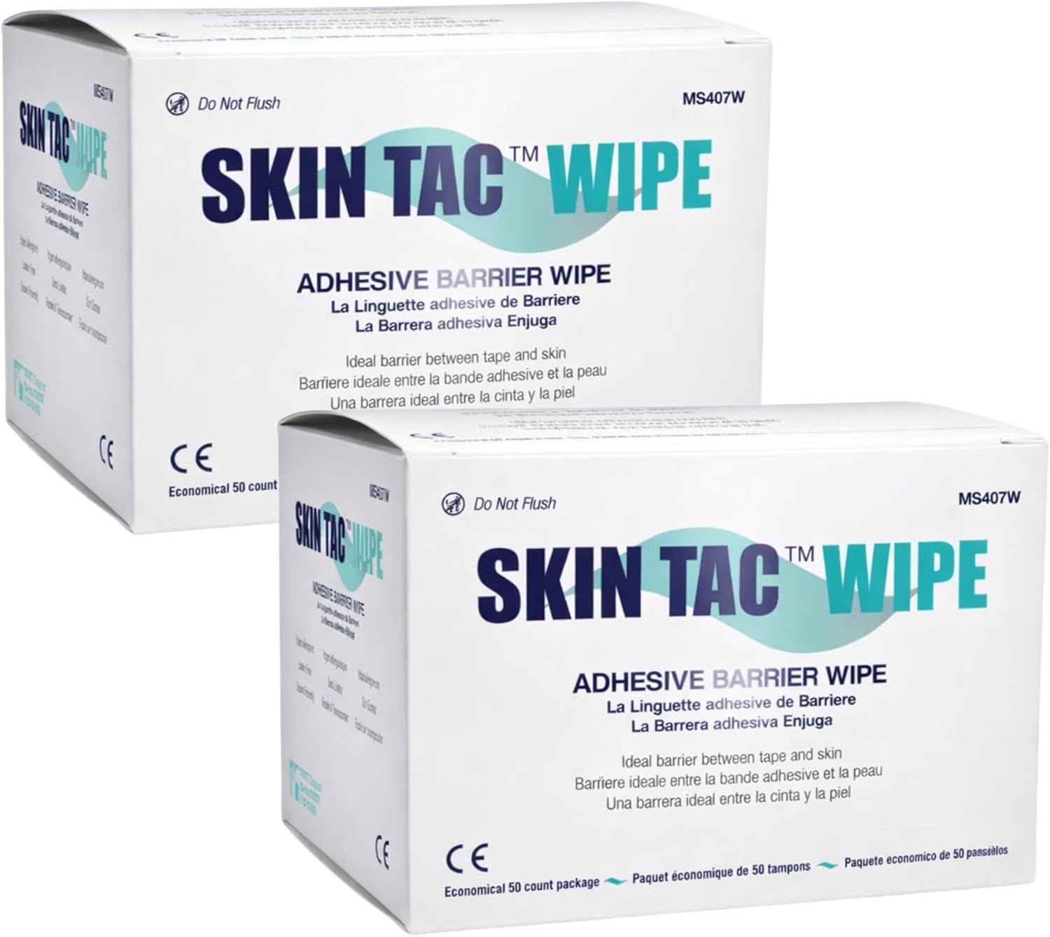 Torbot IM074407W314832 Group Inc Skin Tac"H" Adhesive Barrier Prep Wipe, Liquid Form, Latex-Free, Hypo-allergenic (Box of 50 Each), (Pack of 2)