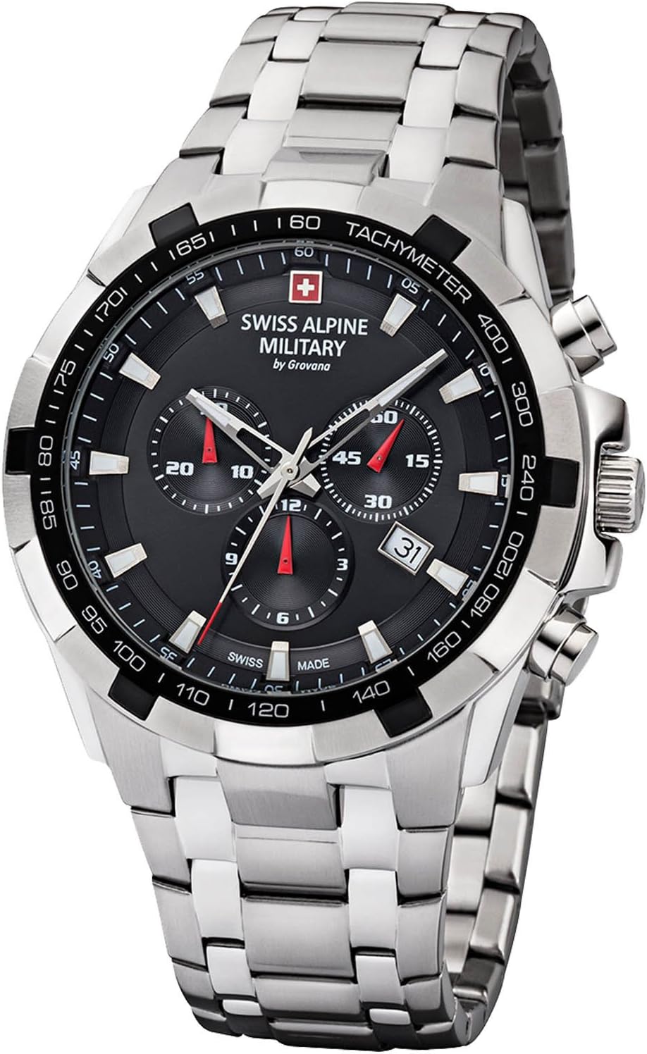 Swiss Alpine Military by Grovana 7043. Chronograph Quarz 10ATM Swiss Made