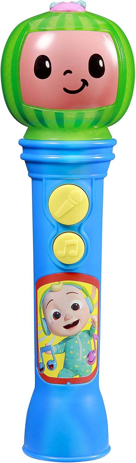 eKids Cocomelon Toy Microphone, Toy for Toddlers with Built-in Music, Designed for Fans of Cocomelon Toys