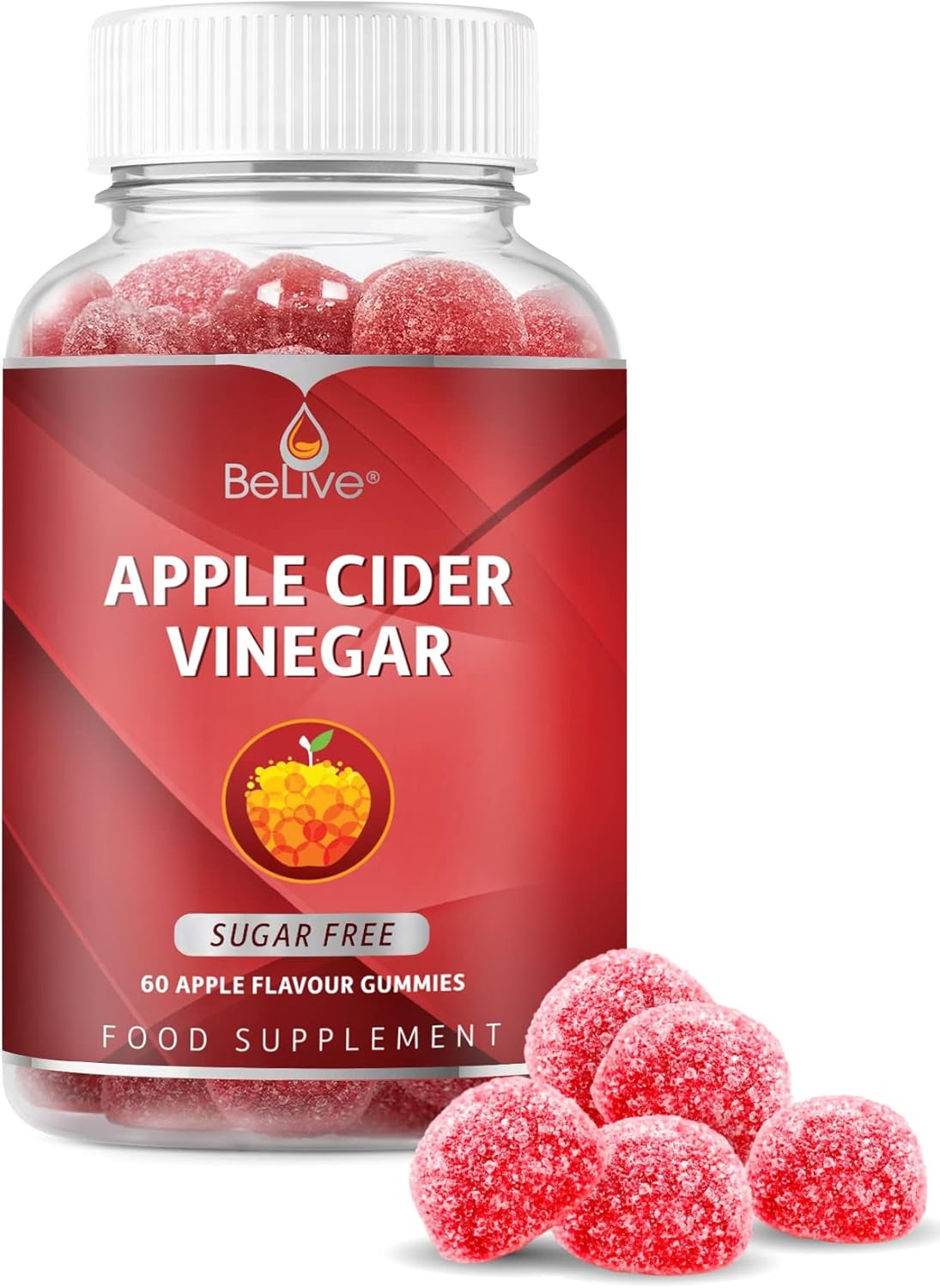 Apple Cider Vinegar Sugar Free Gummies with The Mother - Formulated for Weight Control - Gluten Free, No Glucose Syrup, ACV Gummies Alternative to Capsules & Drink 60 ct (1 Bottle)