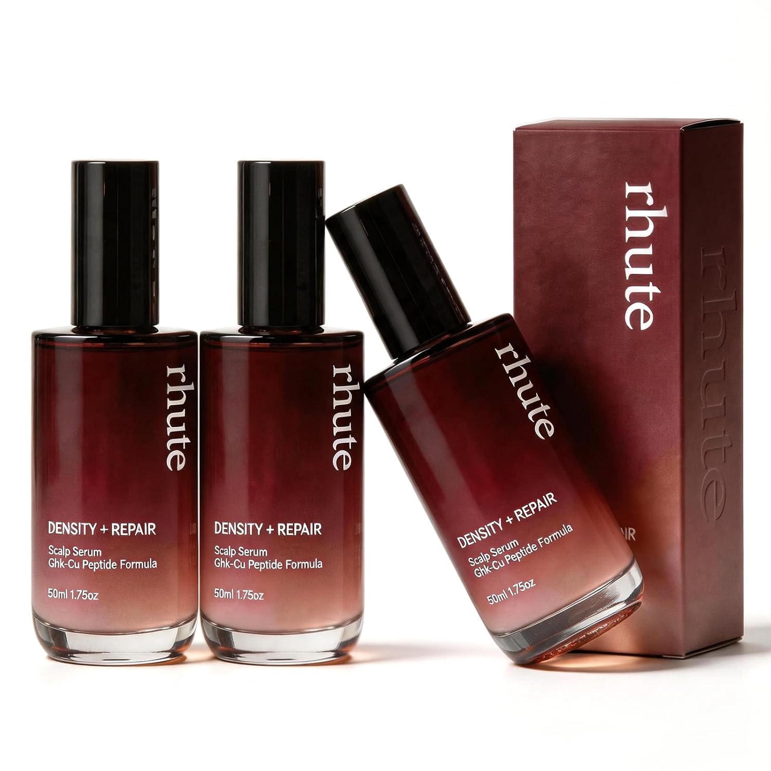 Rhute Hair Serum, Rhute Scalp Serum Daily Strengthening Treatment for Weak or Damaged Haireptide-Powered Formula for Thicker (3pc)