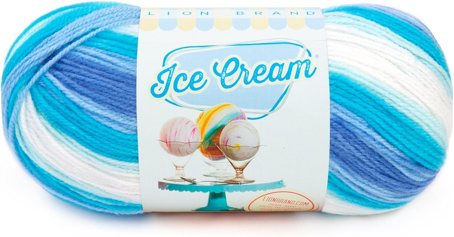 Lion Brand Yarn 923-218 Ice Cream Yarn, Blue Moon