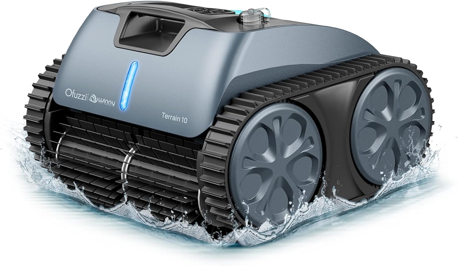 Ofuzzi Terrain 10 Cordless Robotic Pool Cleaner, 3-Motor Power Scrubbing, Wall-Climbing Pool Vacuum with Smart Navigation, 110 Mins Runtime Pool Robot Cleaner for In Ground Pool Up to 50 ft