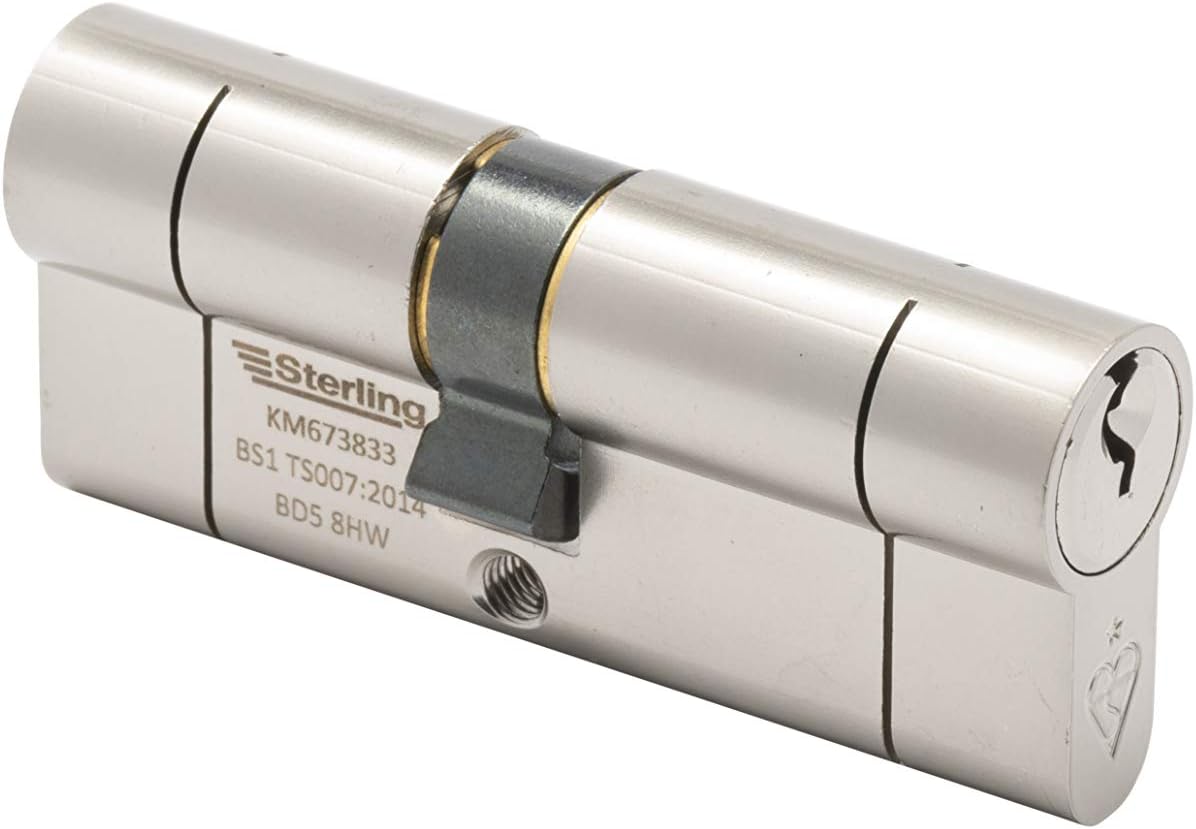 Sterling TS007 BS1 1 Star Police Approved Secured by Design Euro Door Cylinder, Satin Nickel, 35mm x 35mm (70mm Total)