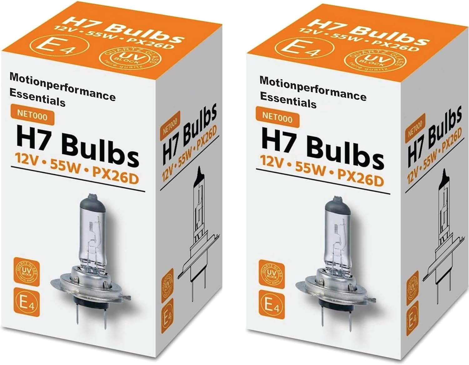 2x Car Front Head Light Headlight H7 Bulb Light Lamp 12V 55W