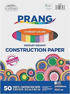 Prang (Formerly SunWorks) Construction Paper, 10 Assorted Colors, 12" x 18", 50 Sheets