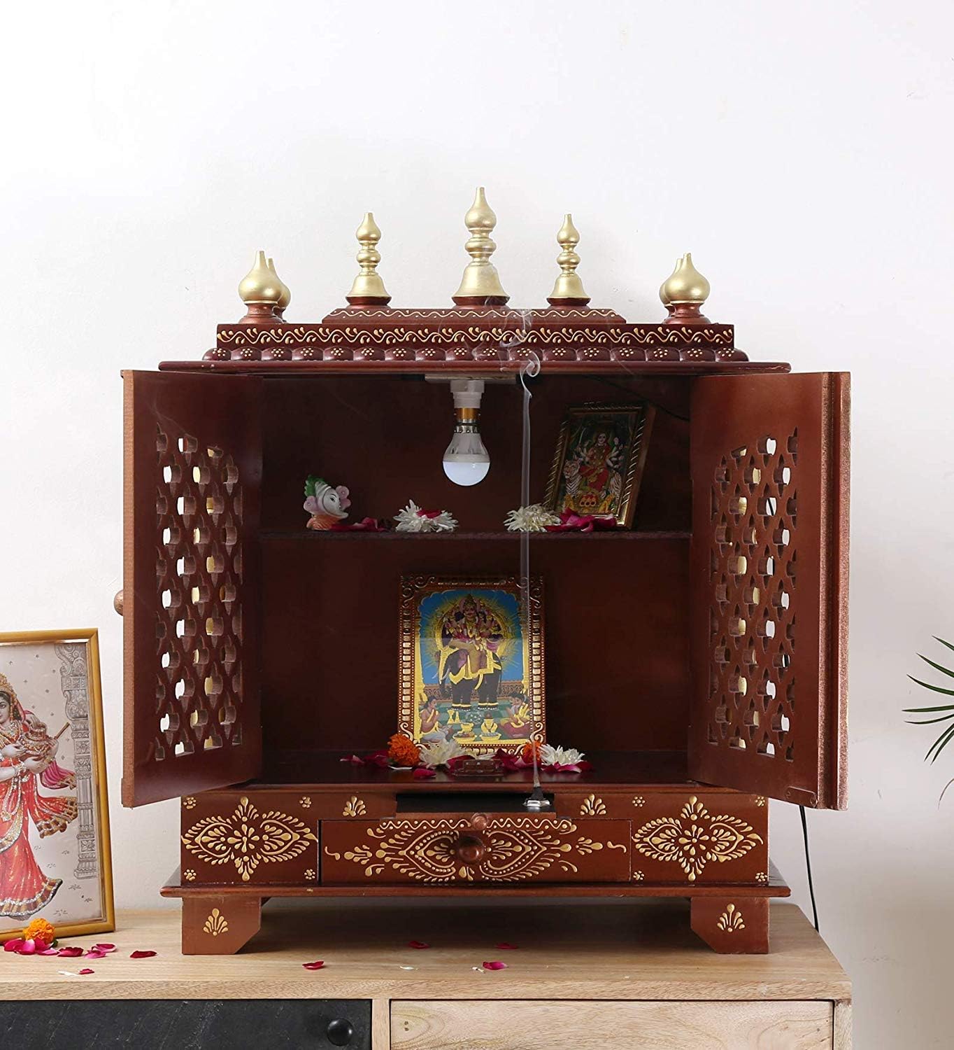 Aakrati Devyom Export Wooden Home Temple/Puja Mandir