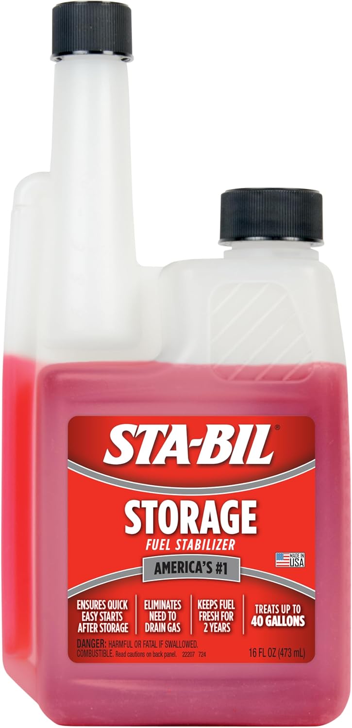 STA-BIL Storage Fuel Stabilizer Keeps Fuel Fresh for 24 Months, Prevents Corrosion, Gasoline Treatment Additive That Protects System, Gas Stabilizer for Storage, 16 oz.