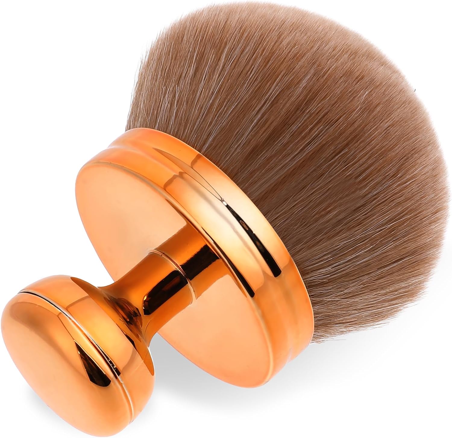Qianyu Extra Large Makeup Brush for Bronze Blend Self Tan Back Applicator Provides Unblemished Application Without Streaking Kabuki Brush for Unblemished Oval Face Leg Makeup (gold)