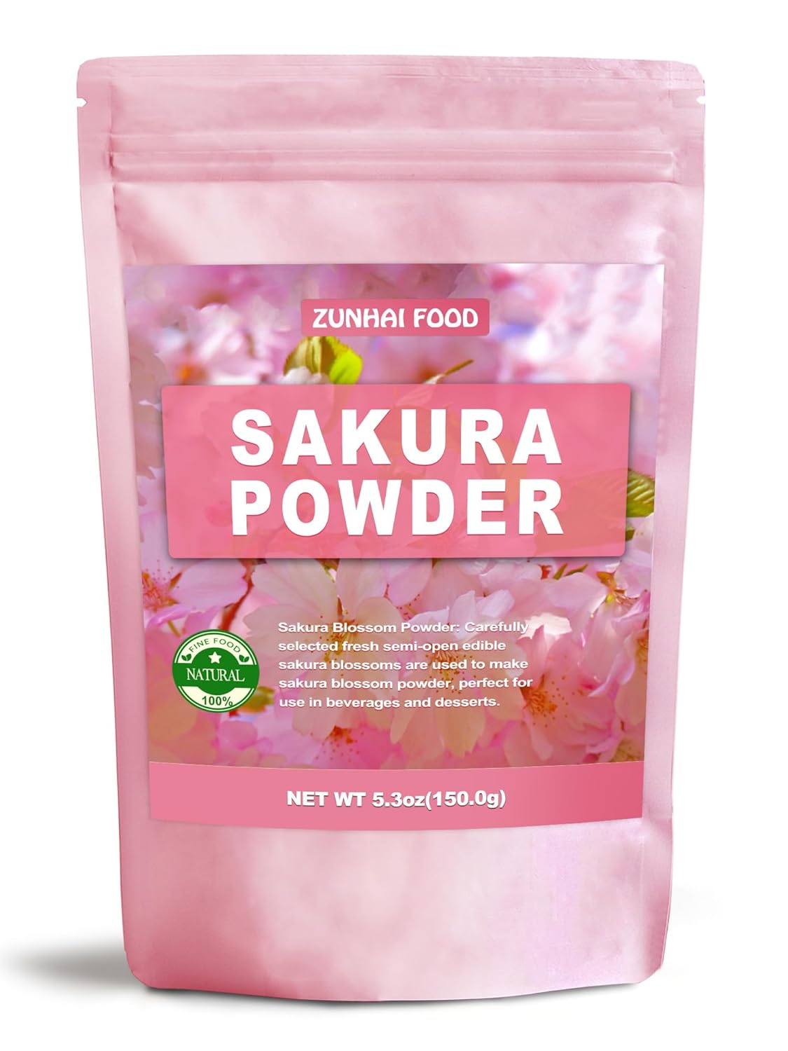 100% Natural Edible Sakura Blossom Powder, Premium Sakura Cherry Blossom Powder, 5.3oz(150.0g)