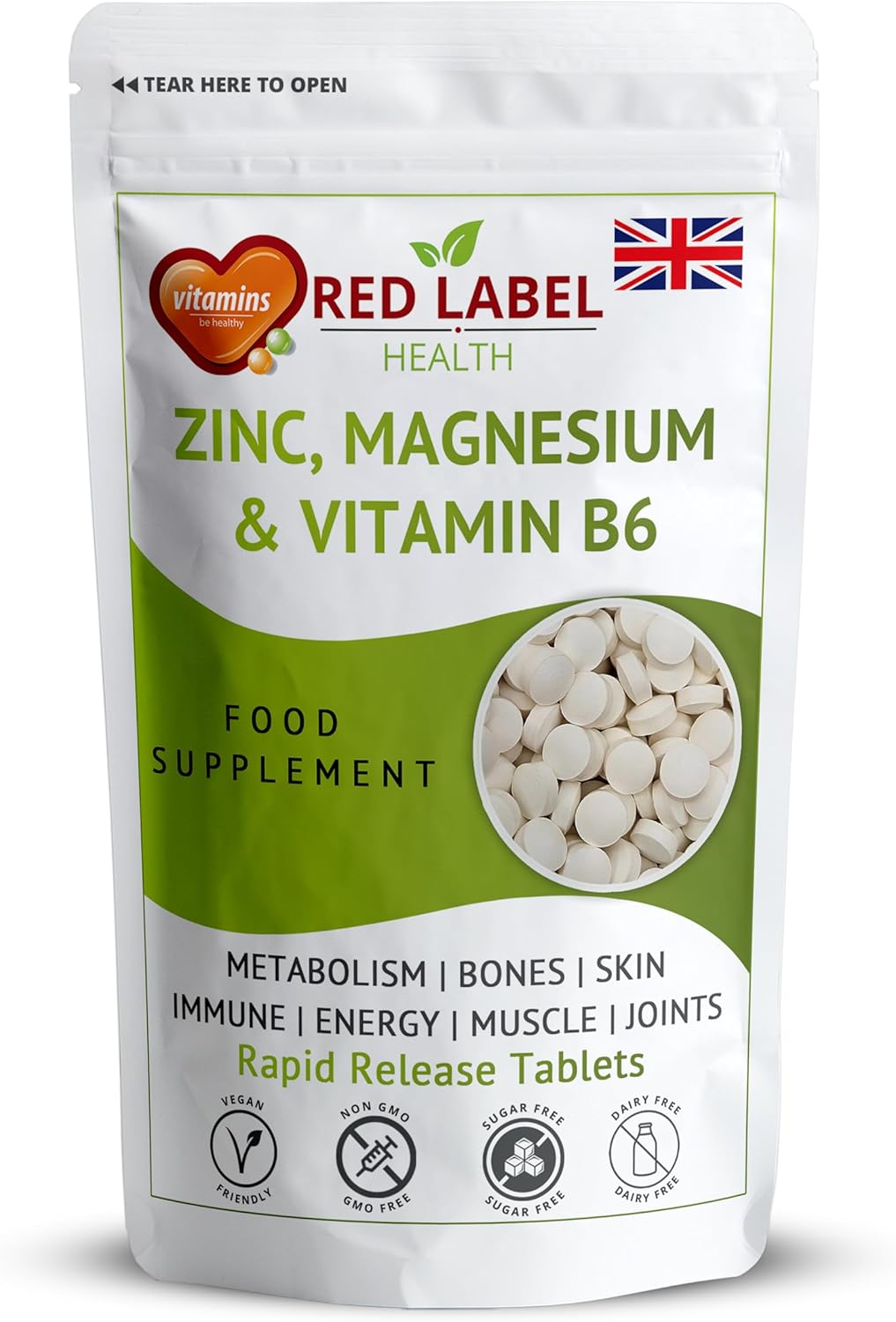 Zinc Magnesium and Vitamin B6 Tablets Supplements for Men & Women, Pack of 120 Tablets (4 Months Supply), High Strength Sleep Aid, Muscle Recovery, Better Sleep, UK