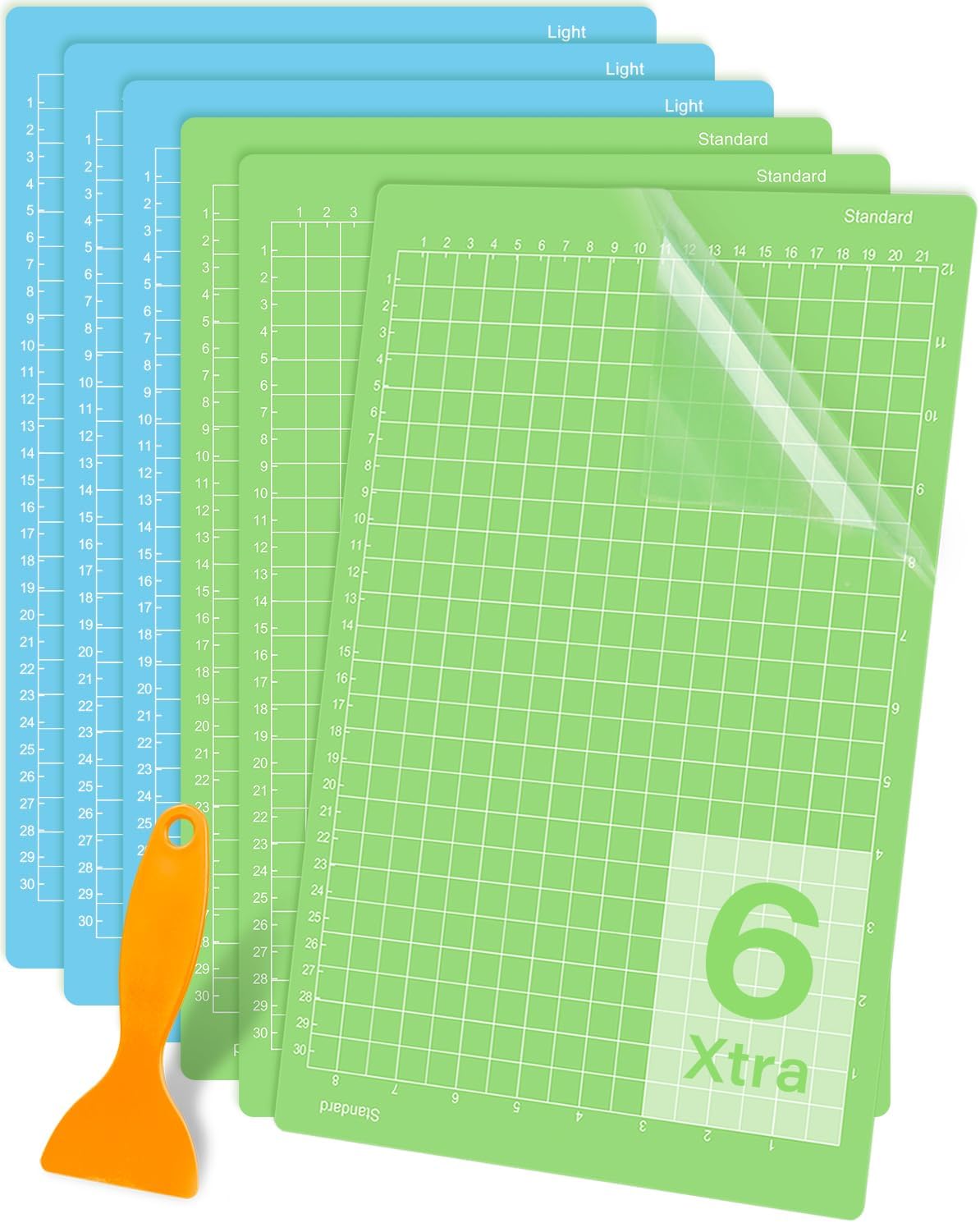 Gwybkq Cutting Mat, Compatible With Cricut Joy Xtra 12x8.5in 6 Pack Variety Adhesive (Standard & Light Grip) Reusable Craft Cutting Mats Sticky Accessories Replacement for Cutter