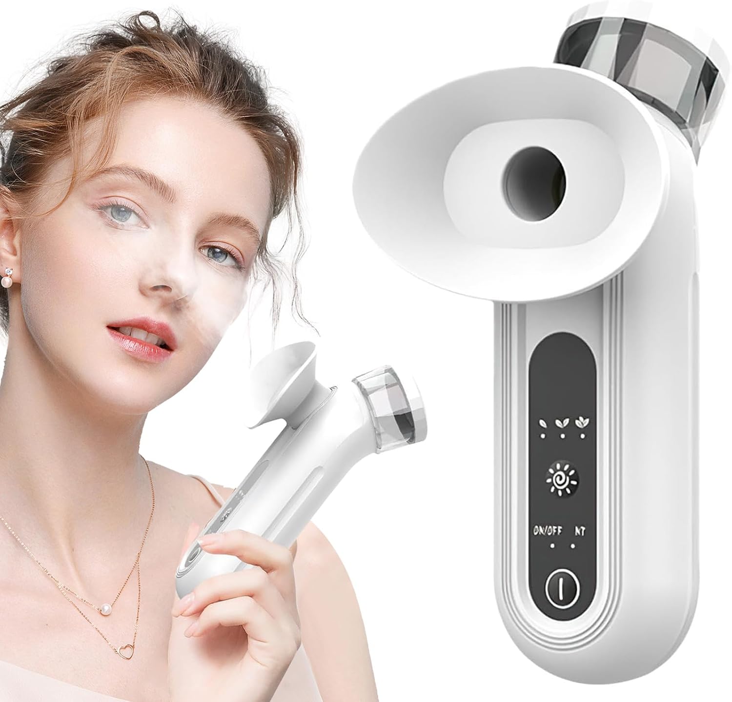 Eye Steamer for Dry Eyes, Face Steamer Facial, Heated Nano Eye Mist Sprayer for Tired Eyes with Hot & Cold, Handheld Nano Eye Mist Sprayer Steam Wand for Eye Skin Care, 2-in-1