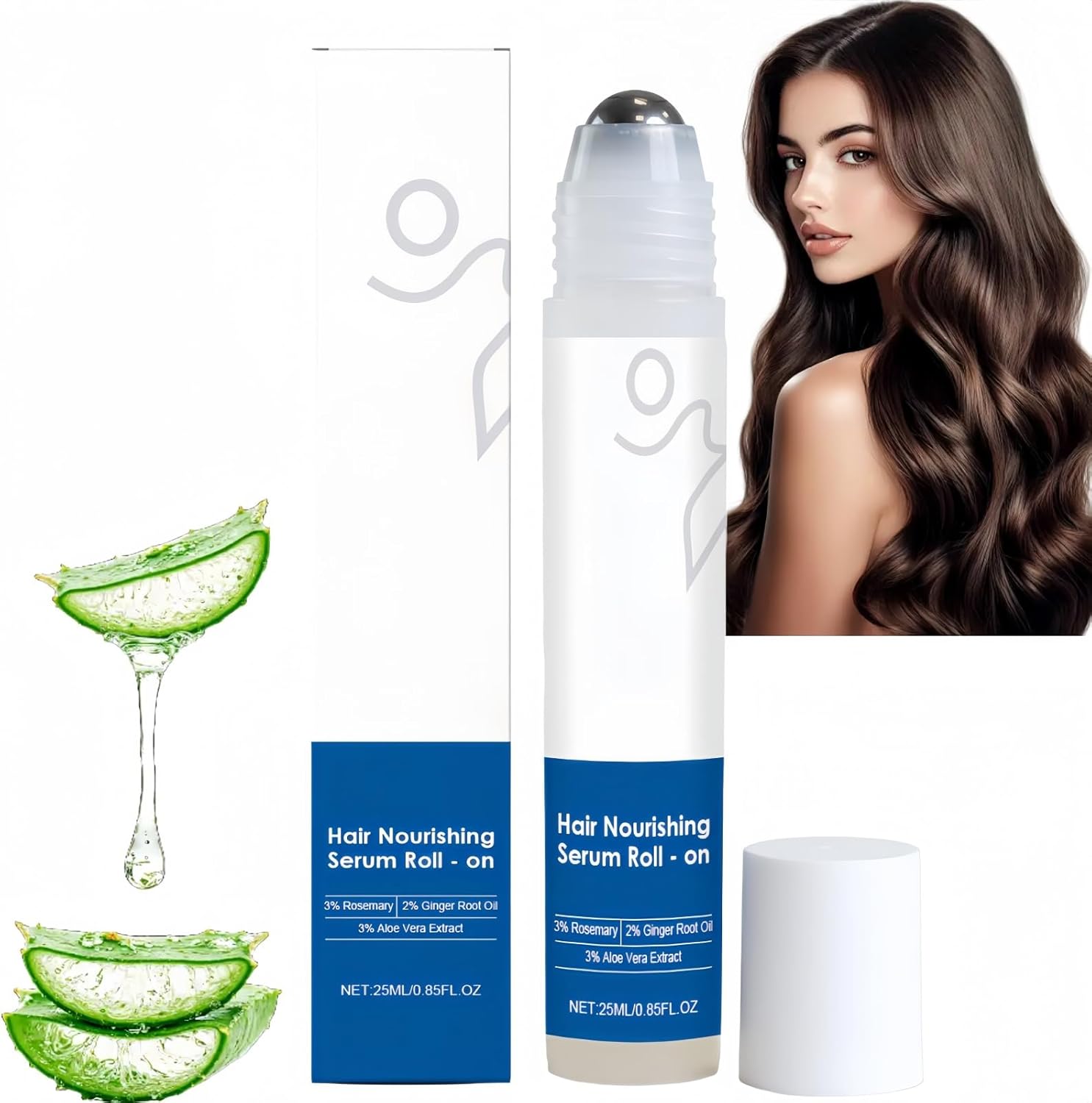 Rosemary Hair Growth Serum Roll On,Rosemary Oil for Hair Growth & DHT Blocking Scalp Serum,Hair Regrowth Treatment for Women & Men,Promotes Oxygen Flow,Ha/ir Gro/wth Oil with Keratin,Sulfate-Free