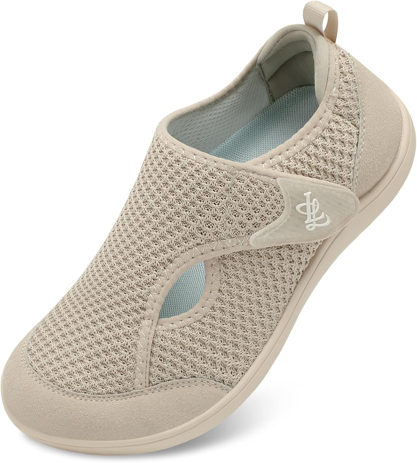 LeIsfIt Womens Wide Diabetic Shoes Adjustable Barefoot Walking Shoes Breathable Zero Drop Sneakers for Wide Width Arthritis Edema Feet