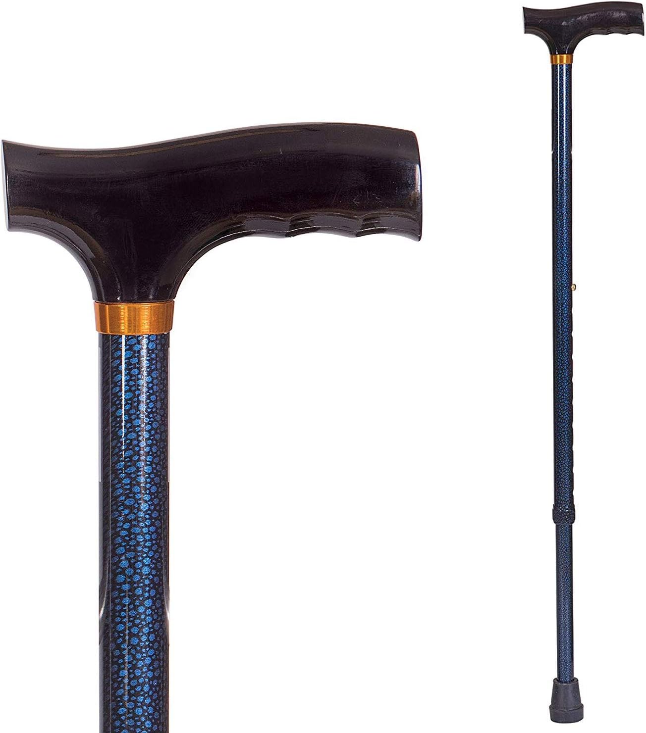 DMI Lightweight Aluminum Adjustable Walking Cane with Derby-Top Handle for Men and Women