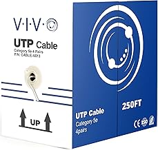 VIVO Gray 250ft Bulk Cat5e, CCA Ethernet Cable, 24 AWG, UTP Pull Box, Cat-5e Wire, Indoor, Network Installations CABLE-V013