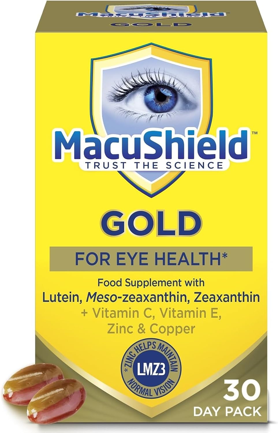 MacuShield Gold – Eye Health Supplement* with Lutein, 30-Day Pack