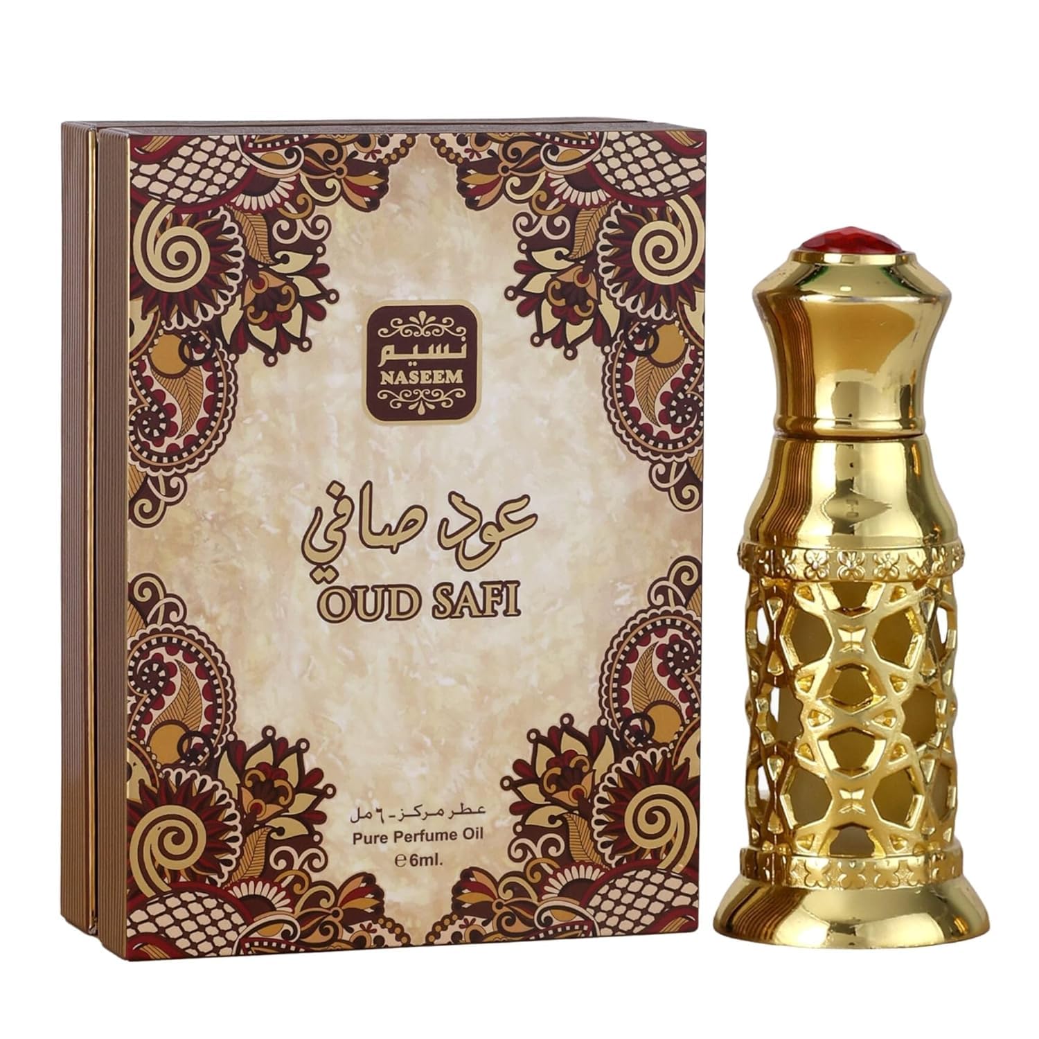 NASEEM Oud Safi Concentrated Perfume Oil - Long Lasting Arabian Perfume Oil - Spicy Lavender Oud Perfume for Men & Women (0.20 Fl Oz)